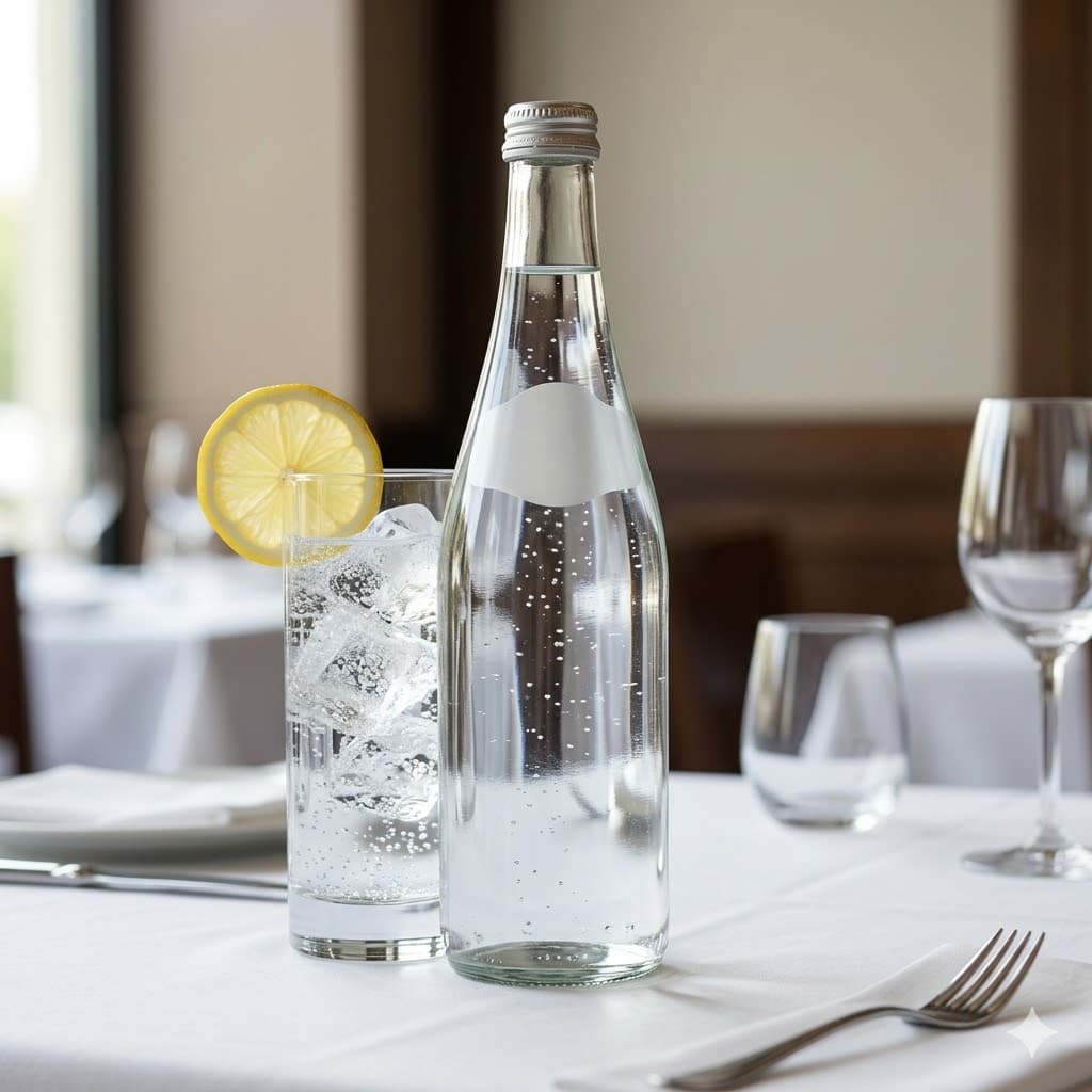 Sparkling Water at AXUM Restaurant Leeds