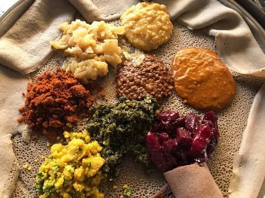 Vegan Combo at AXUM Restaurant Leeds